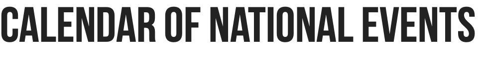 Calendar of National Events